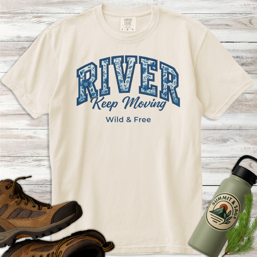 Floral River Keep Moving T-Shirt