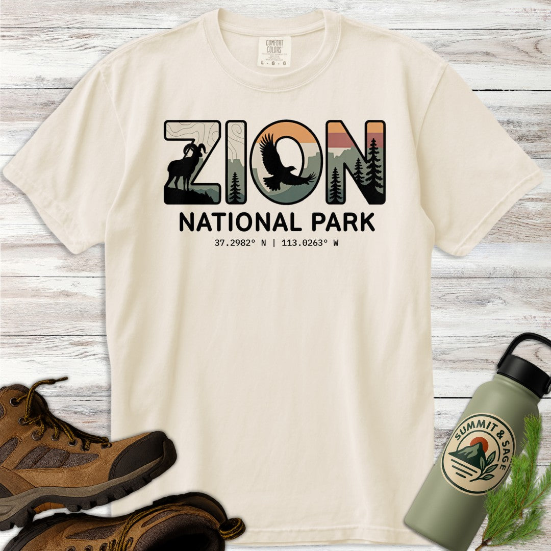 Zion National Park Coordinates T-Shirt