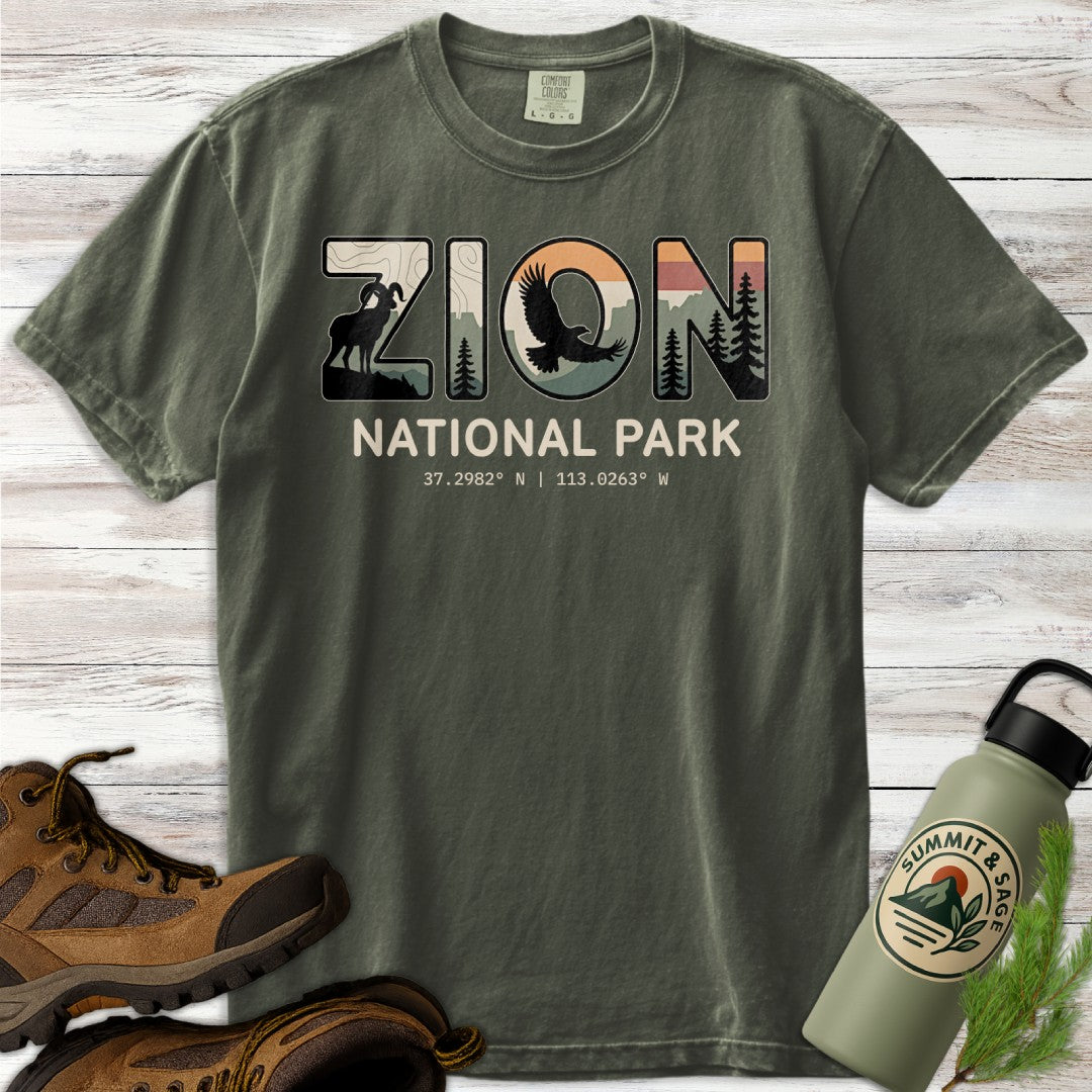 Zion National Park Coordinates T-Shirt