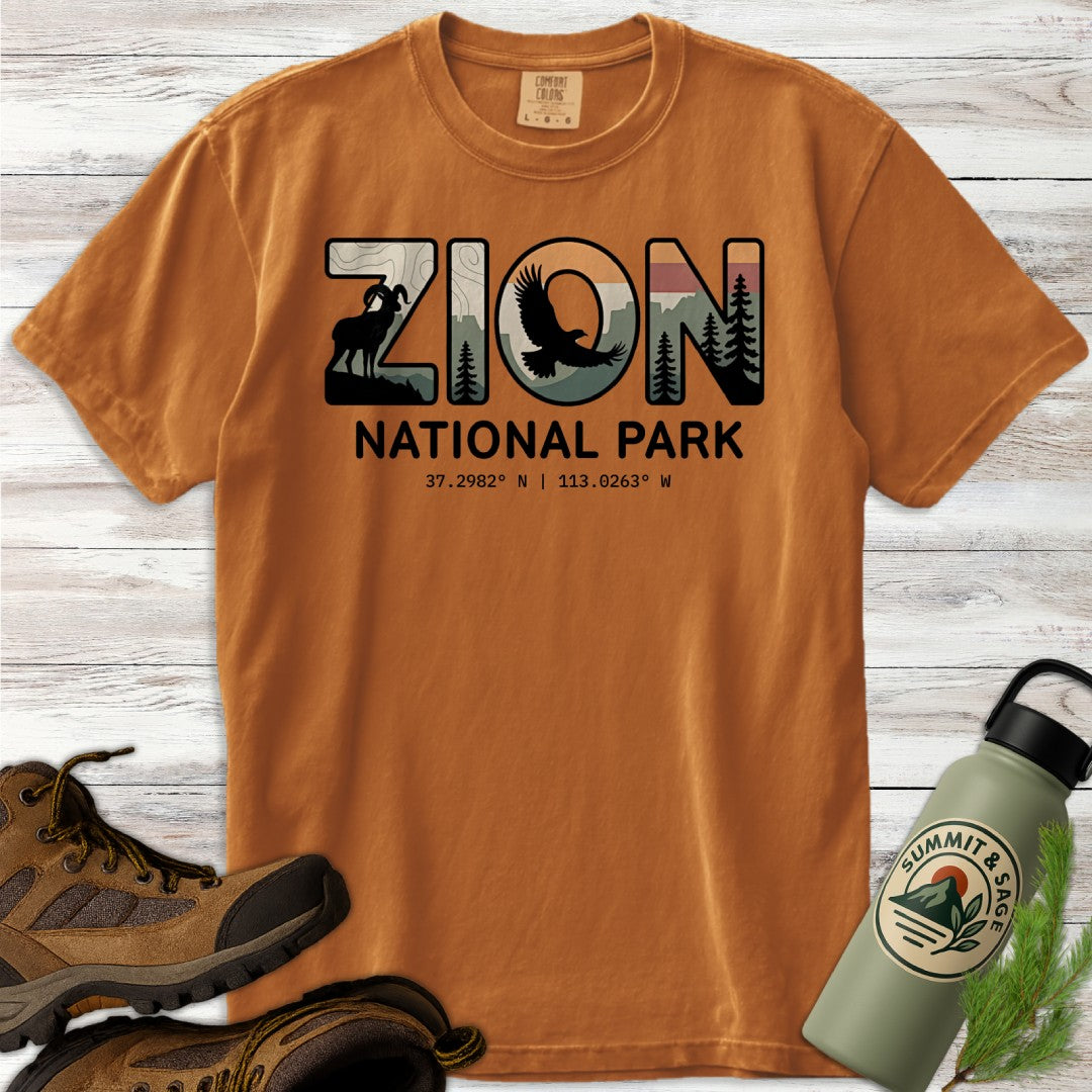 Zion National Park Coordinates T-Shirt