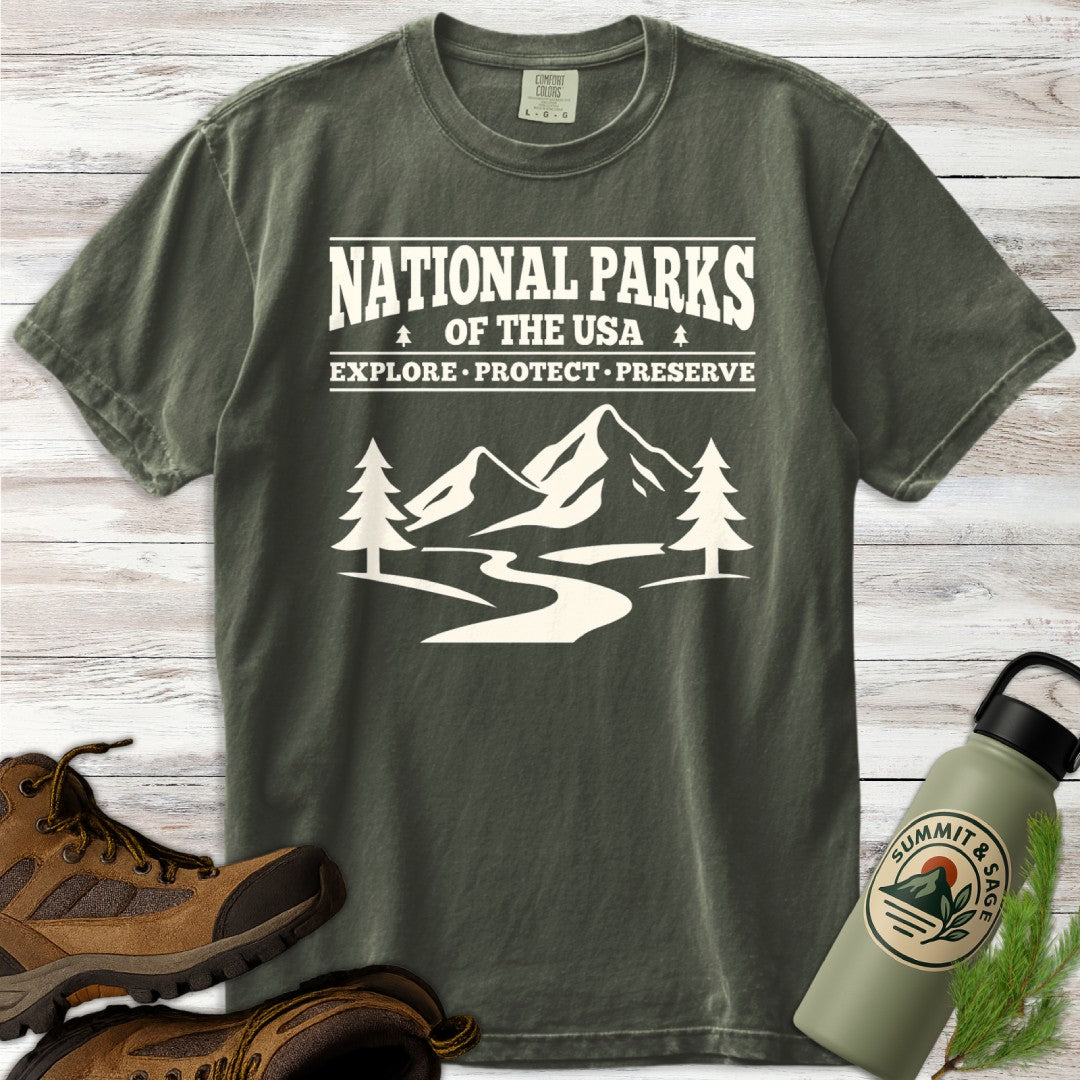 National Parks USA Clean Graphic T-Shirt