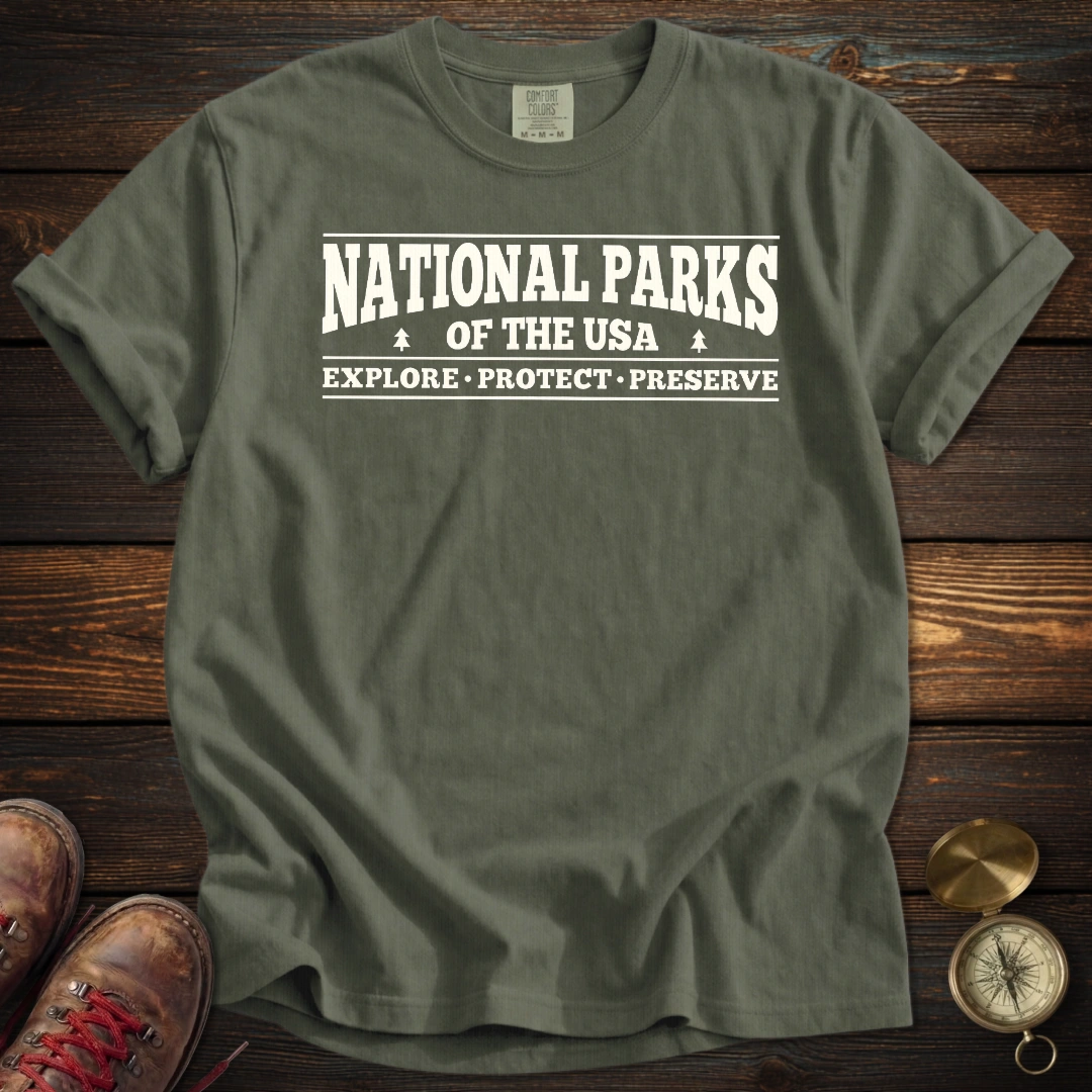 T-Shirt Homme USA National Parks - Coton, Manches Courtes, Impression Graphique - Moderne Et Confortable