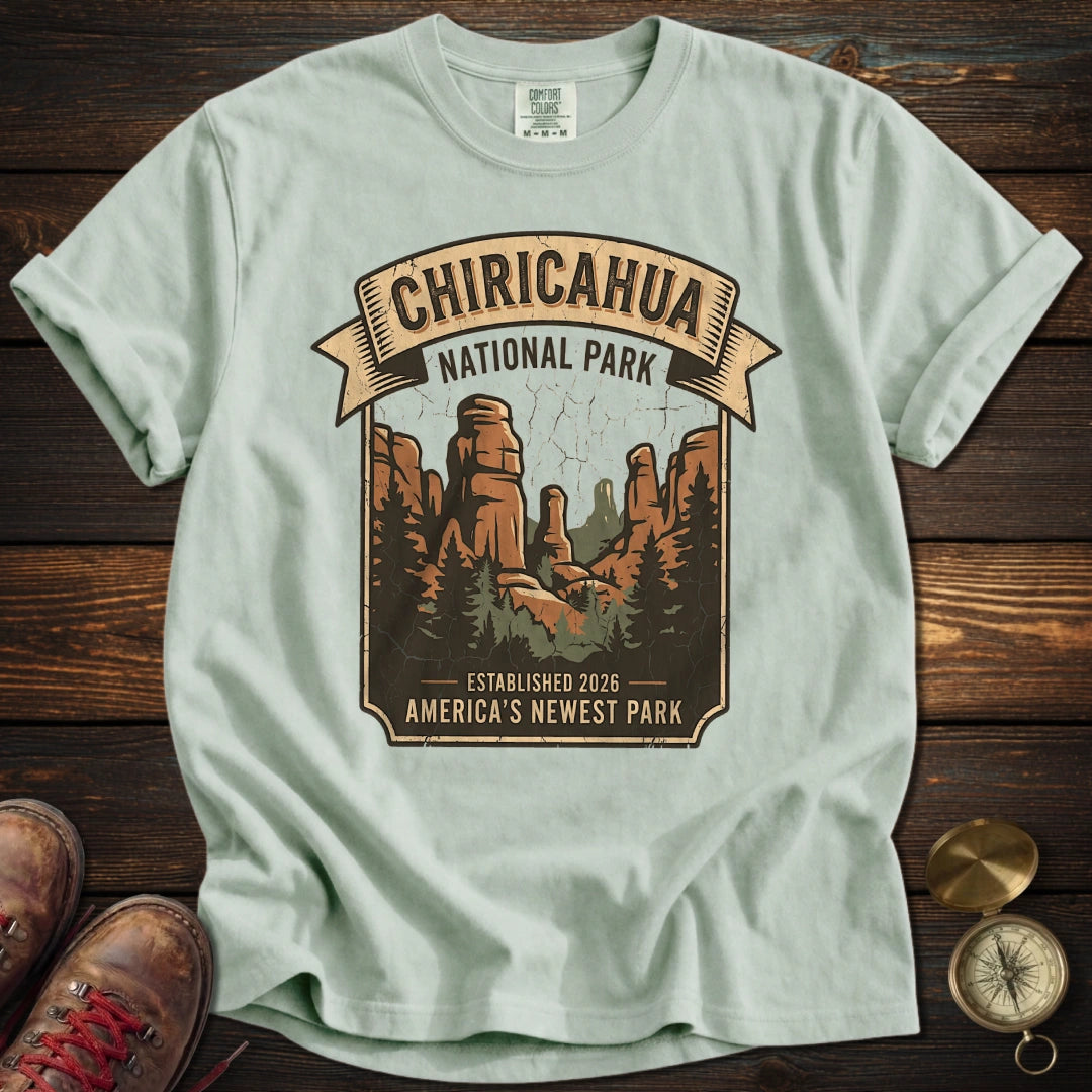 Chiricahua National Park Vintage Banner Badge T-Shirt - Bay T-Shirt