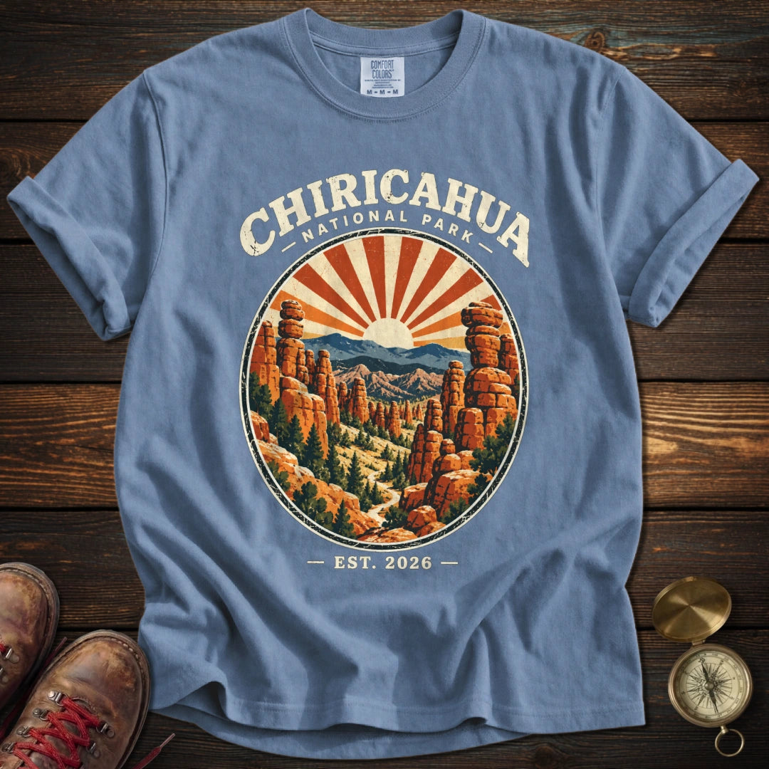 Chiricahua National Park Retro Sunburst Trail T-Shirt - Bluejean T-Shirt