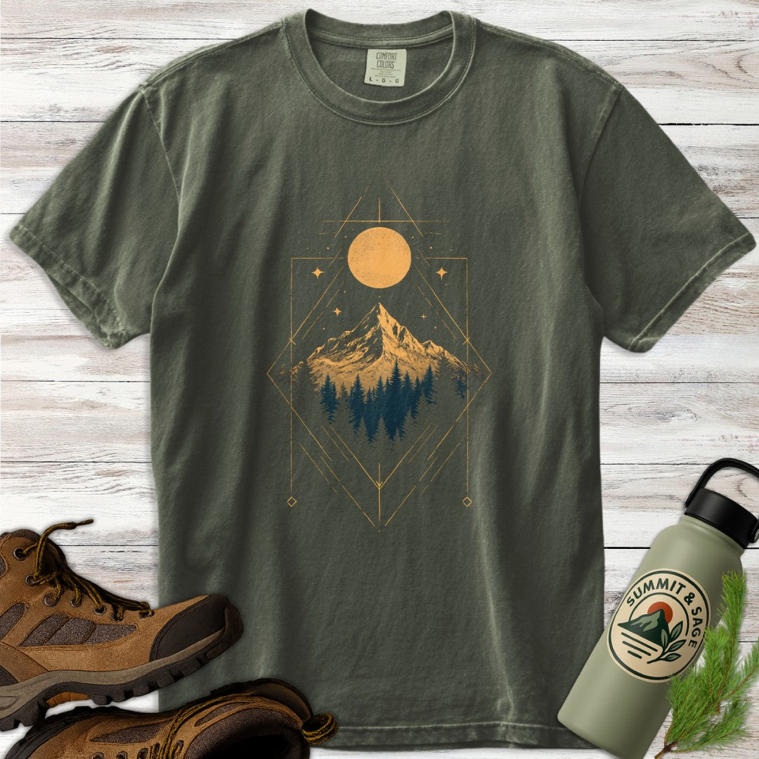 Geometric Mountain Moon T-Shirt