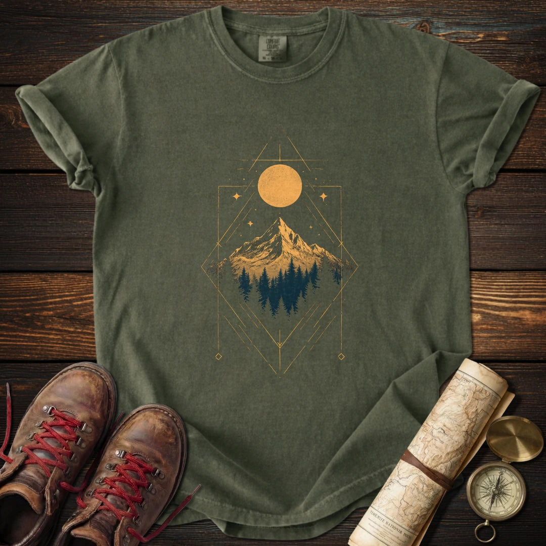 Geometric Mountain Moon T-Shirt