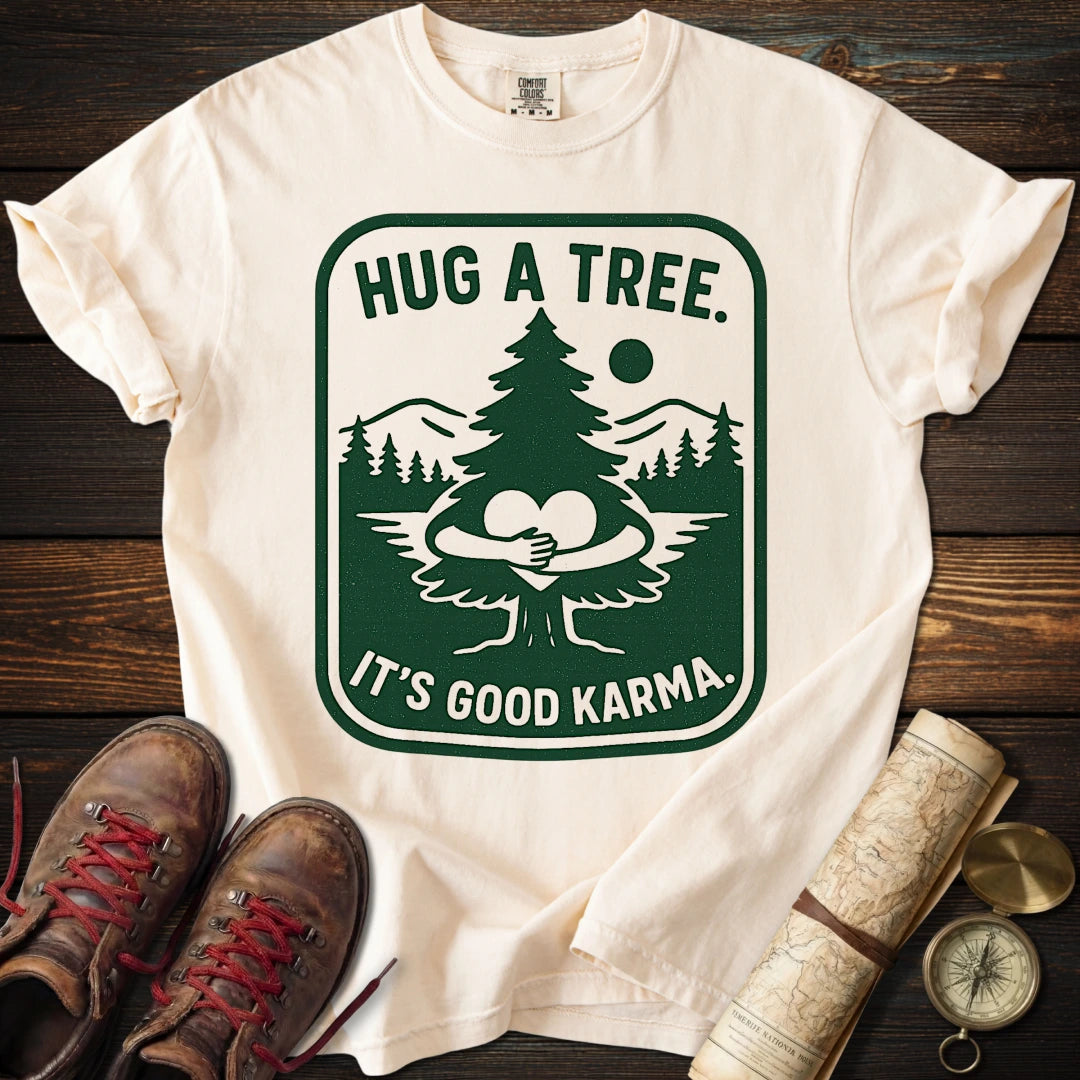 Hug a Tree Badge T-Shirt