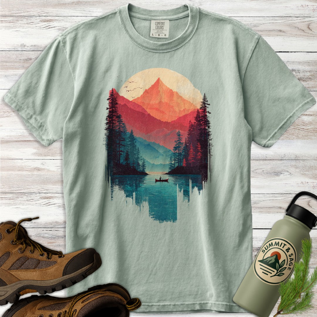 Peaceful Mountain Canoe T-Shirt