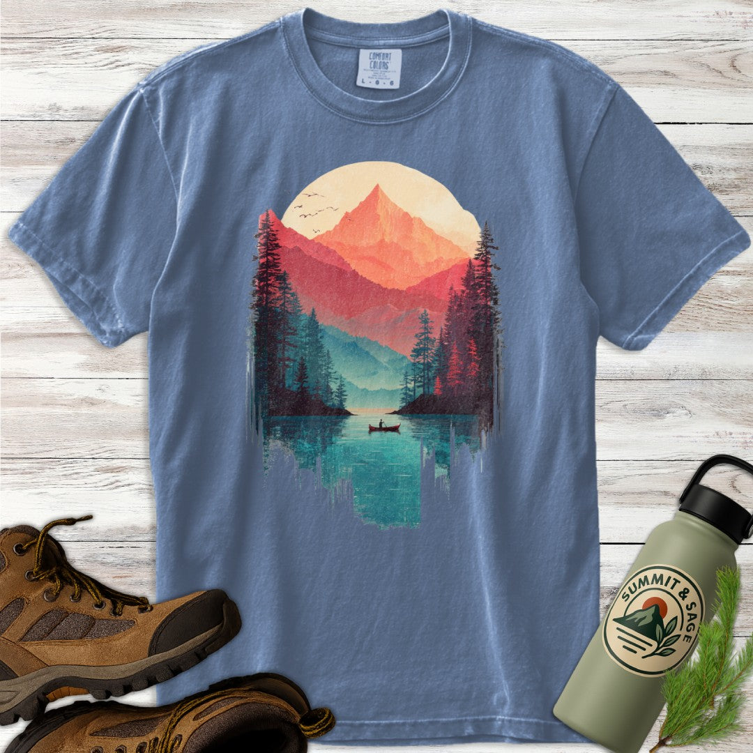 Peaceful Mountain Canoe T-Shirt