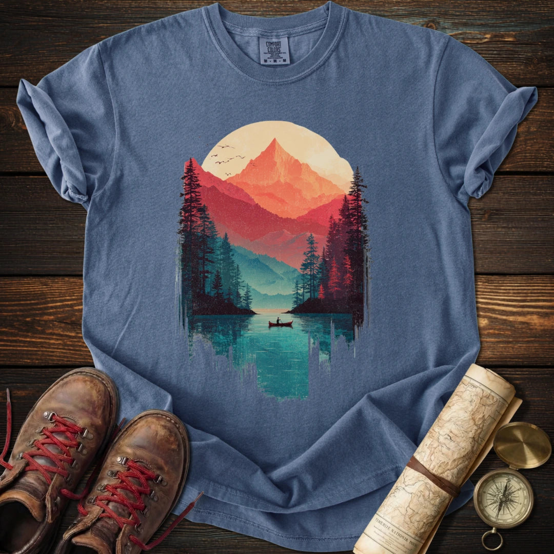 Peaceful Mountain Canoe T-Shirt
