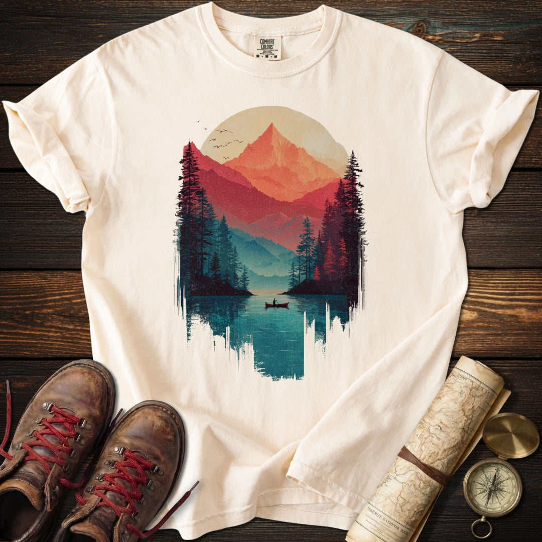 Peaceful Mountain Canoe T-Shirt