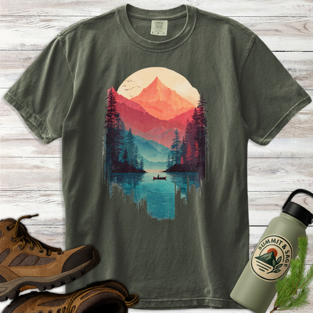 Peaceful Mountain Canoe T-Shirt