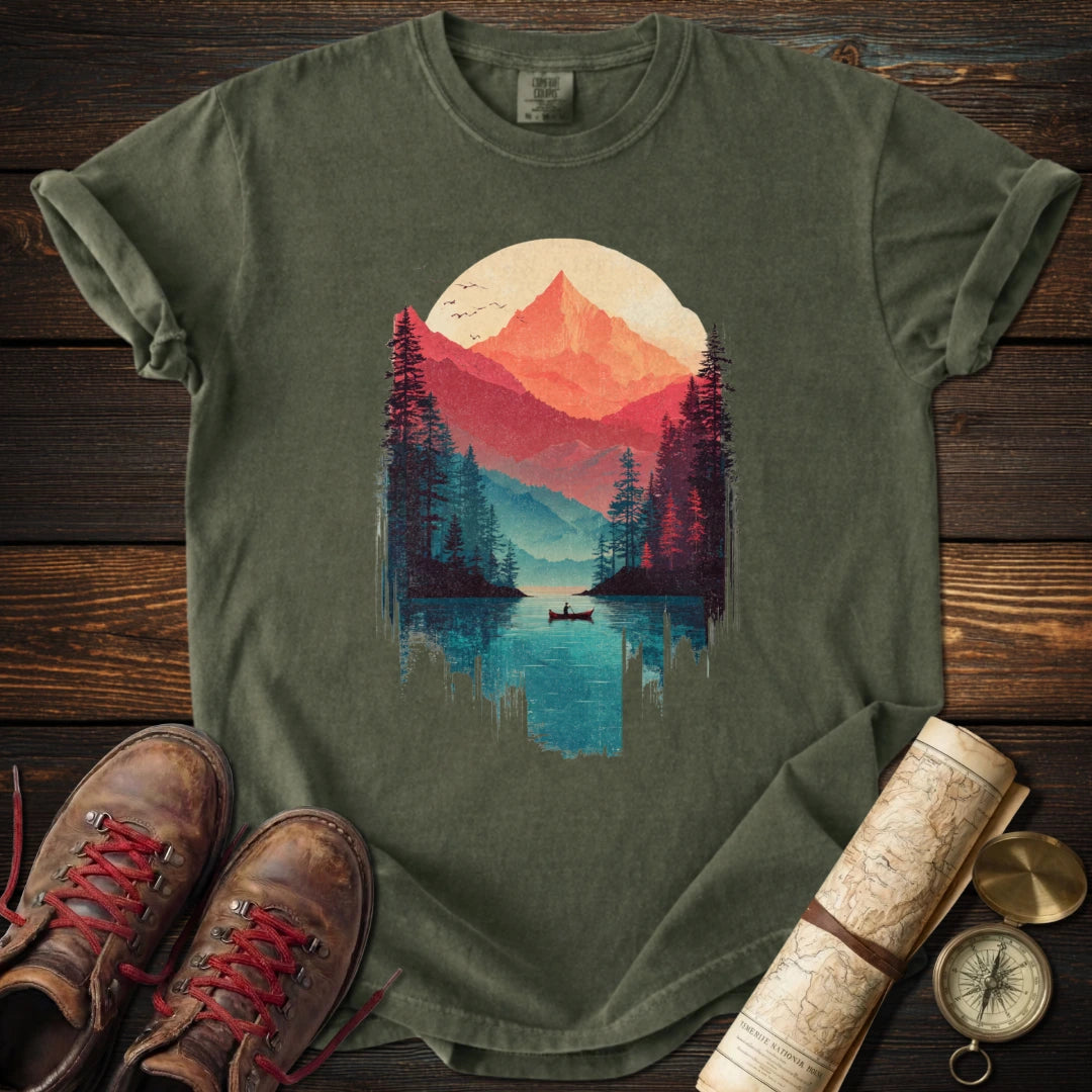Peaceful Mountain Canoe T-Shirt