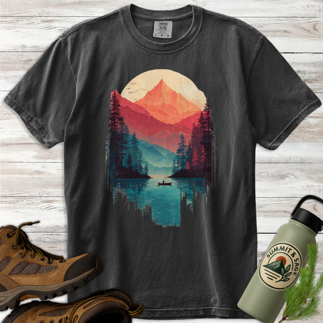 Peaceful Mountain Canoe T-Shirt