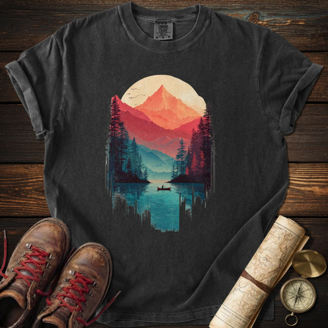 Peaceful Mountain Canoe T-Shirt