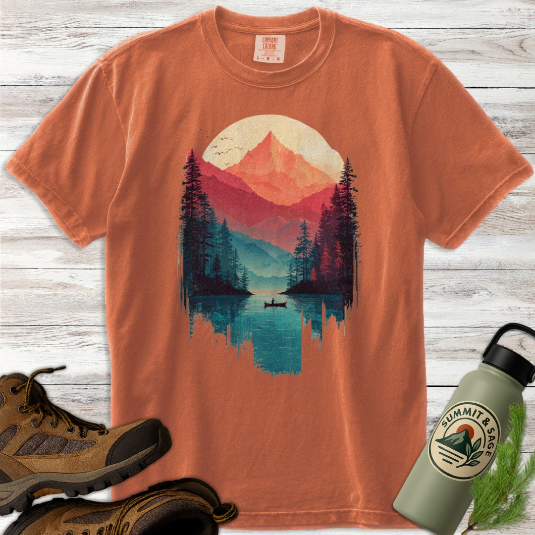 Peaceful Mountain Canoe T-Shirt