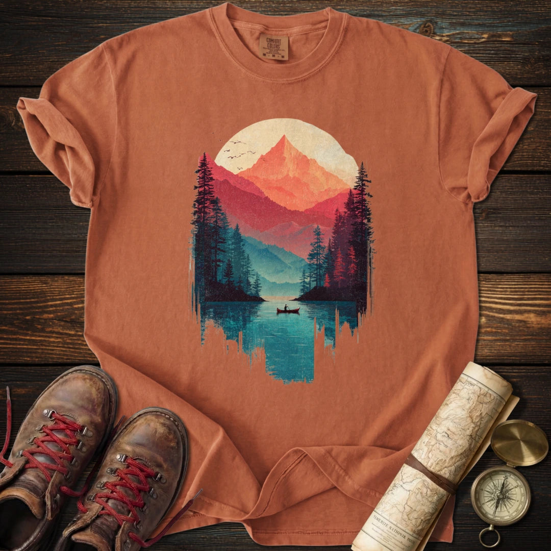 Peaceful Mountain Canoe T-Shirt