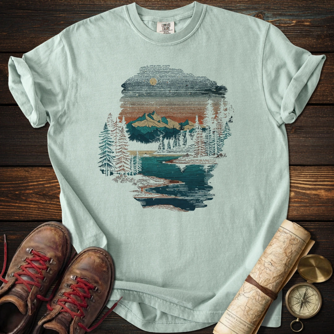 Mountain Serenity Distressed T-Shirt