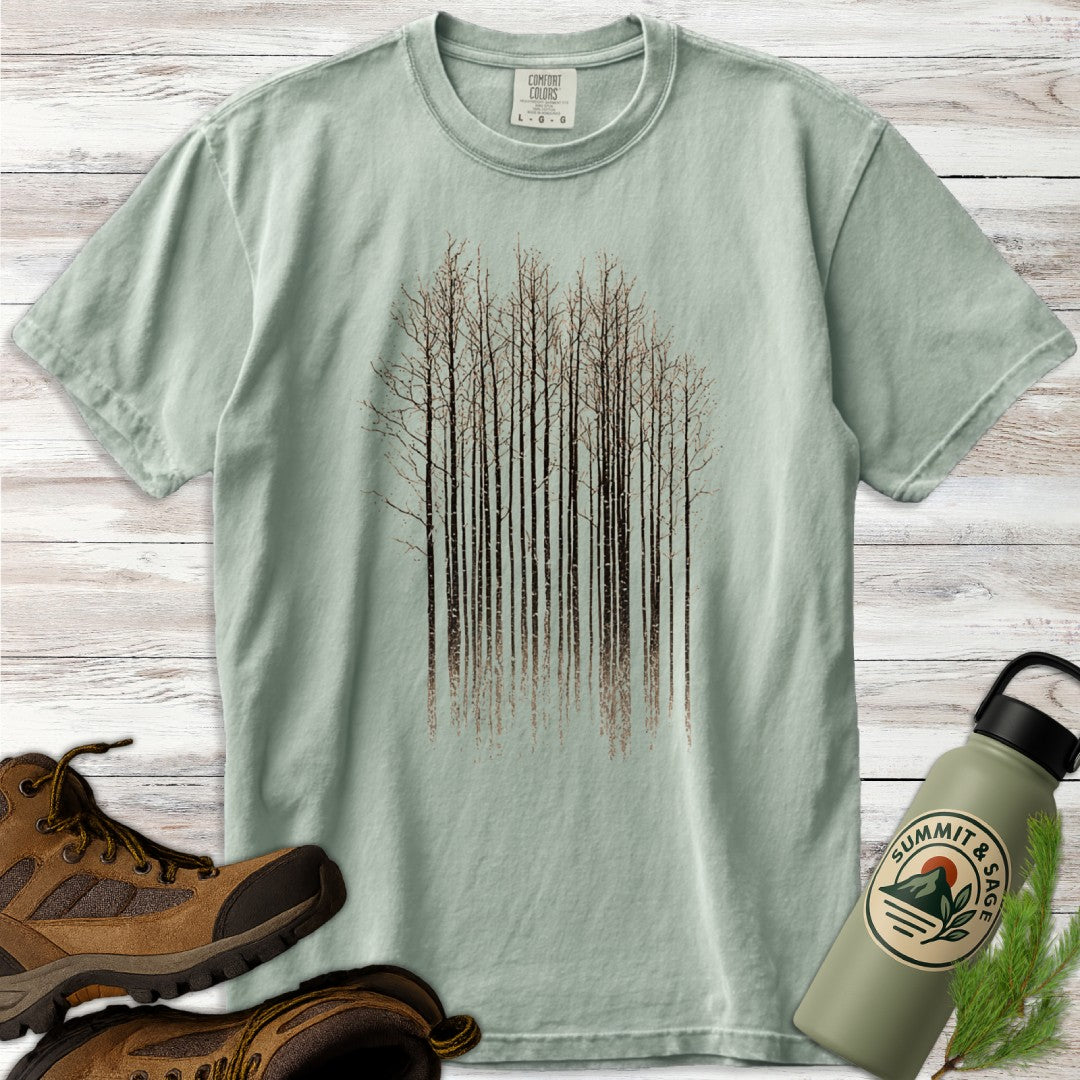 Midnight Aspens Tree Line T-Shirt