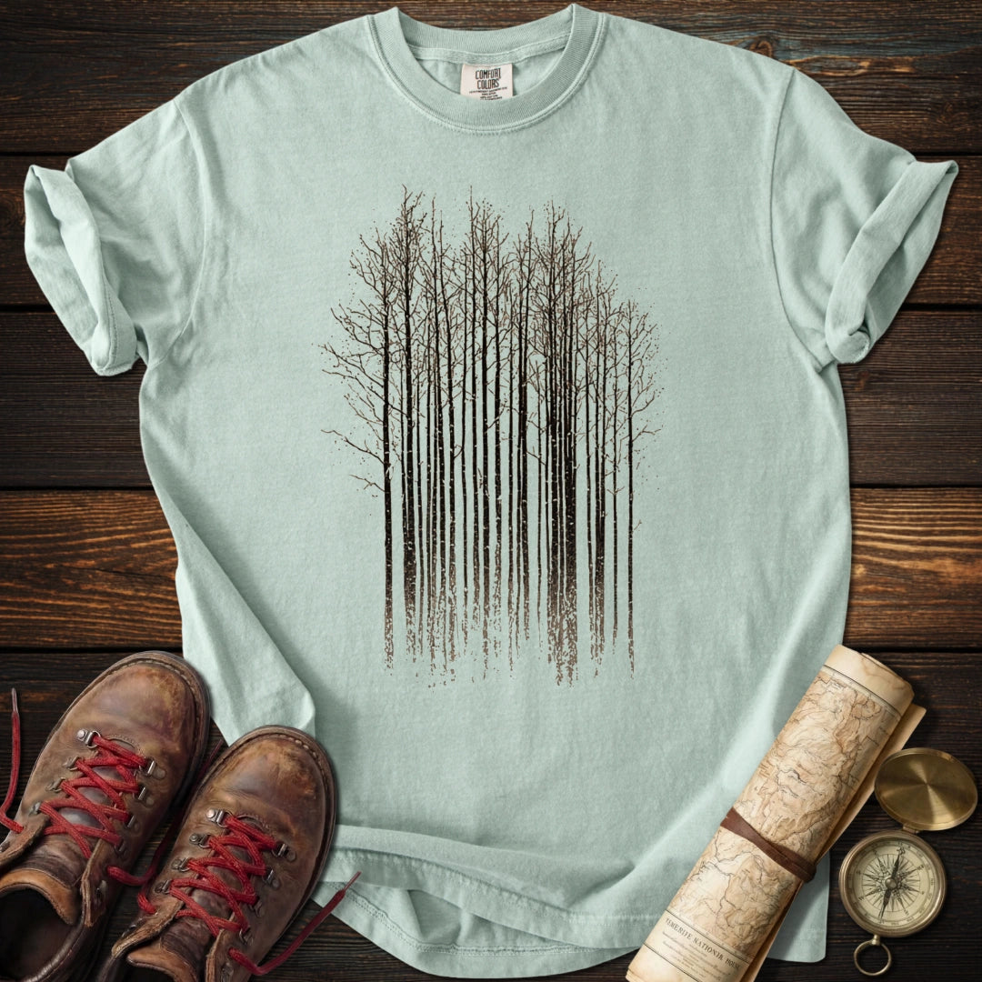 Midnight Aspens Tree Line T-Shirt