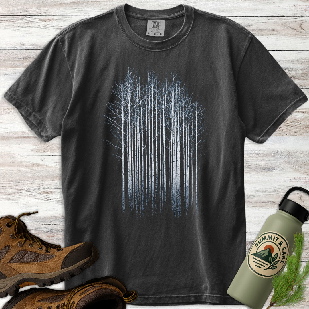 Midnight Aspens Tree Line T-Shirt