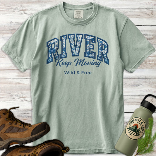 Floral River Keep Moving T-Shirt