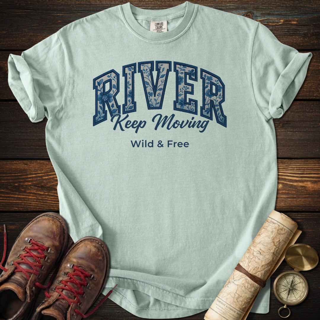 Floral River Keep Moving T-Shirt