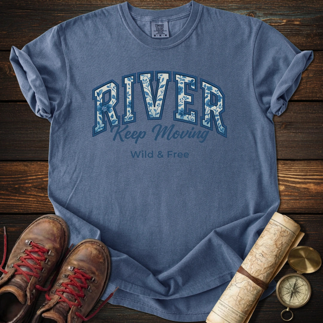 Floral River Keep Moving T-Shirt