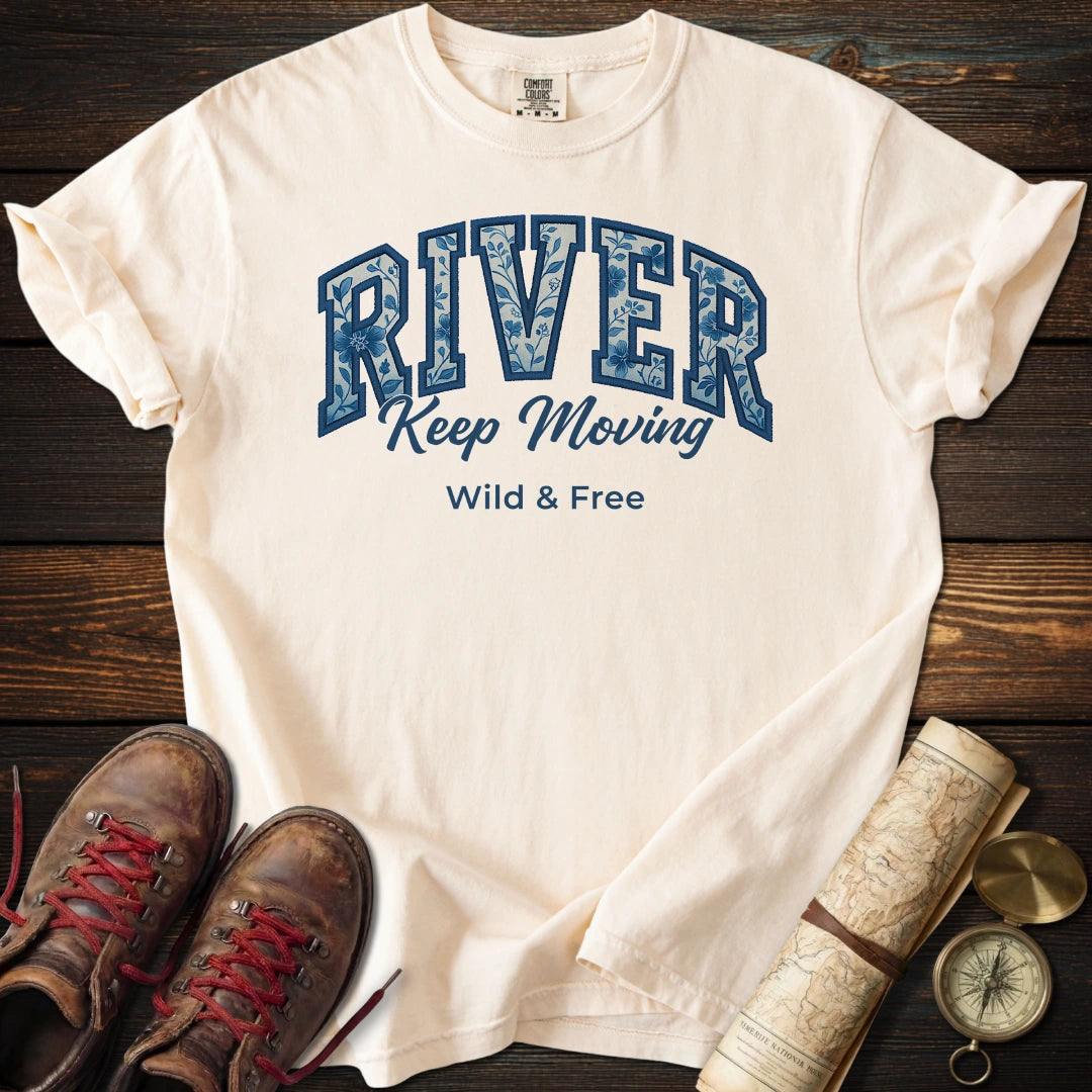 Floral River Keep Moving T-Shirt