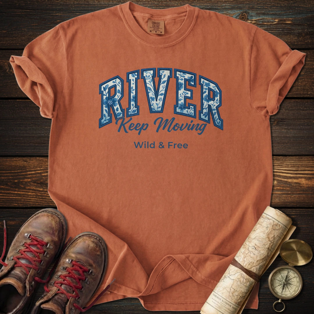 Floral River Keep Moving T-Shirt