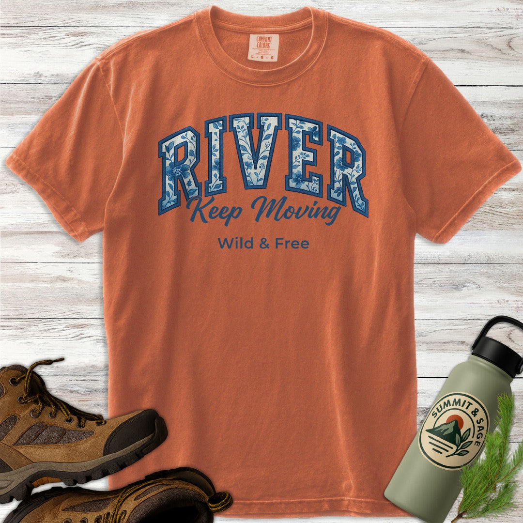 Floral River Keep Moving T-Shirt