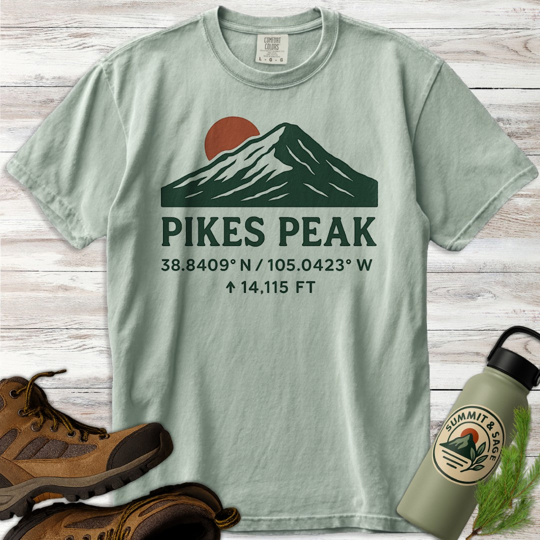 Pikes Peak Coordinates Elevation T-Shirt