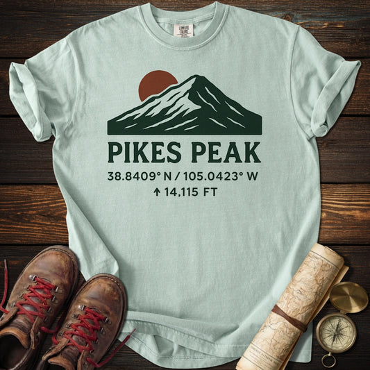 Pikes Peak Coordinates Elevation T-Shirt