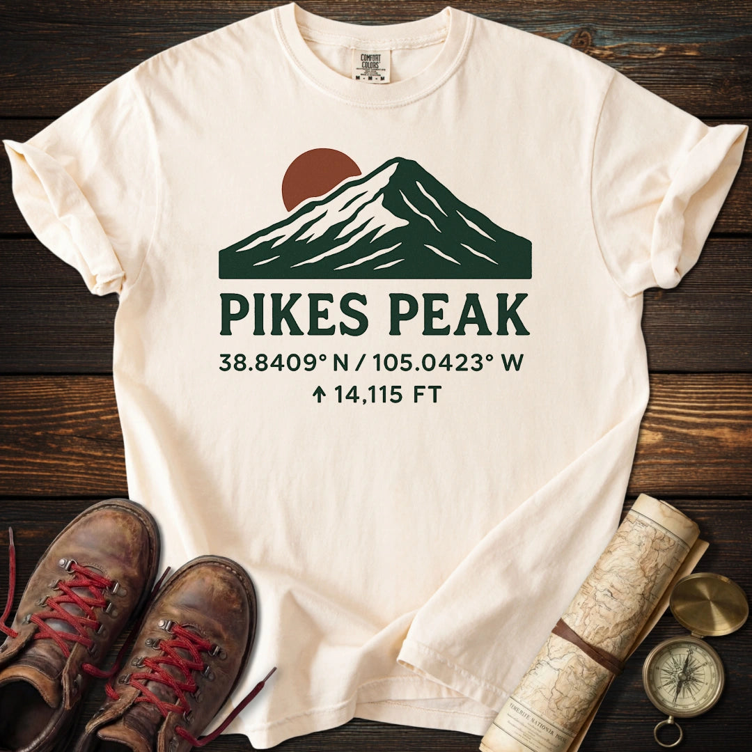 Pikes Peak Coordinates Elevation T-Shirt