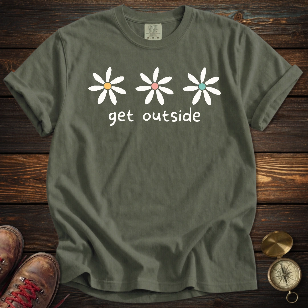 Retro Daisies Get Outside T-Shirt