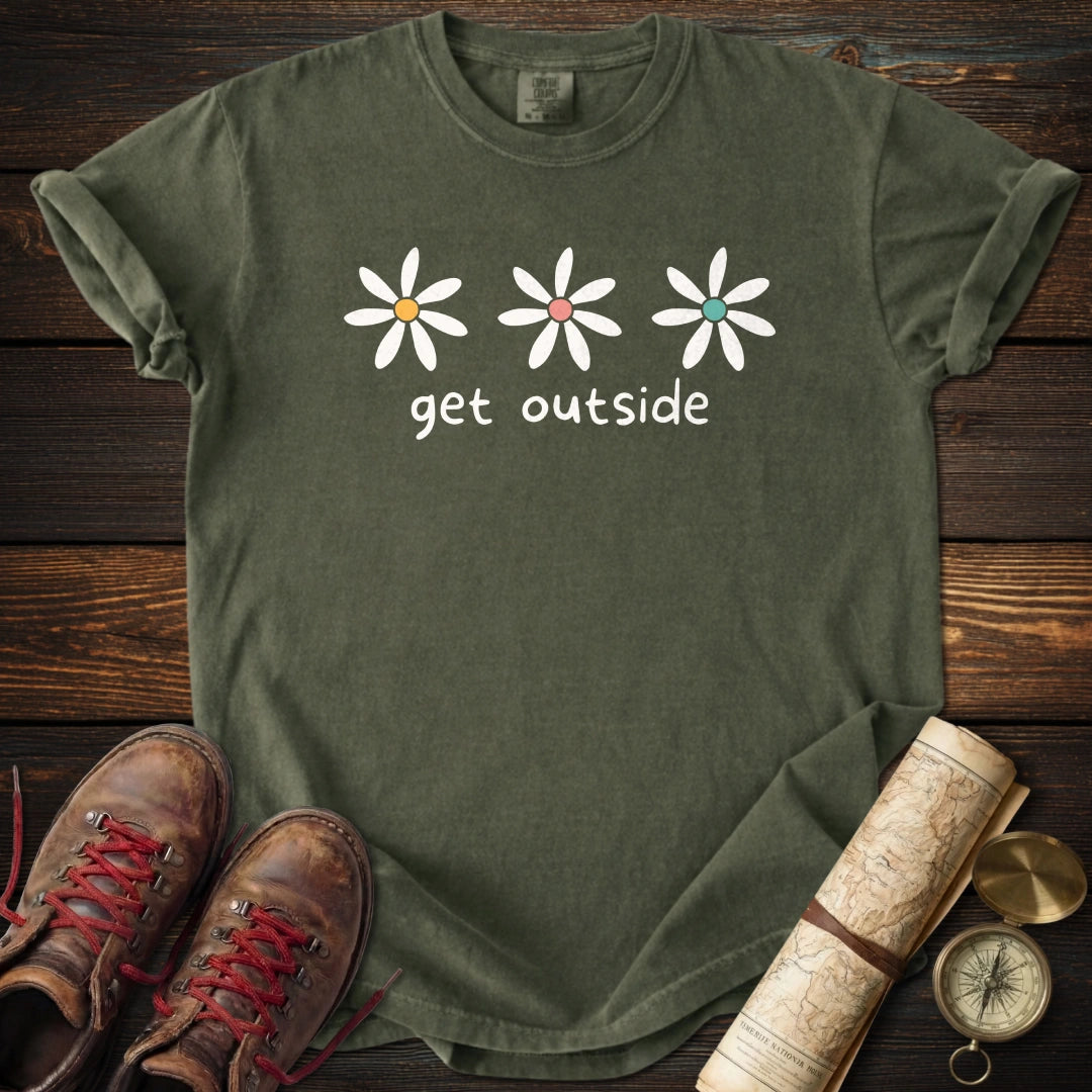 Retro Daisies Get Outside T-Shirt
