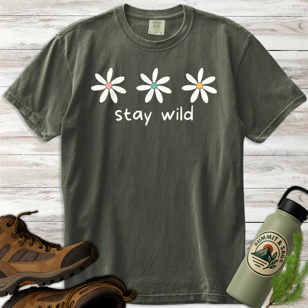 Retro Stay Wild Daisies T-Shirt