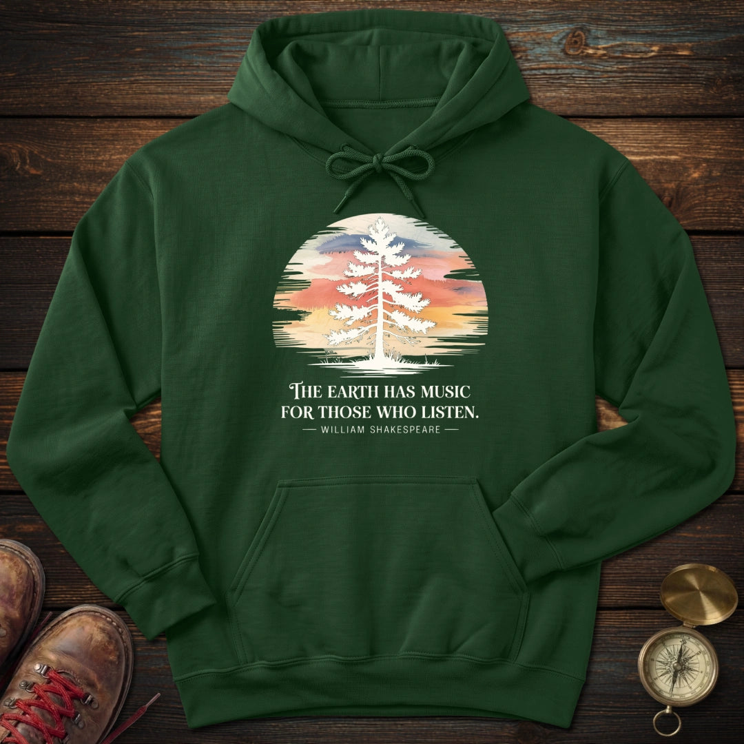 Earth Has Music Watercolor Hoodie