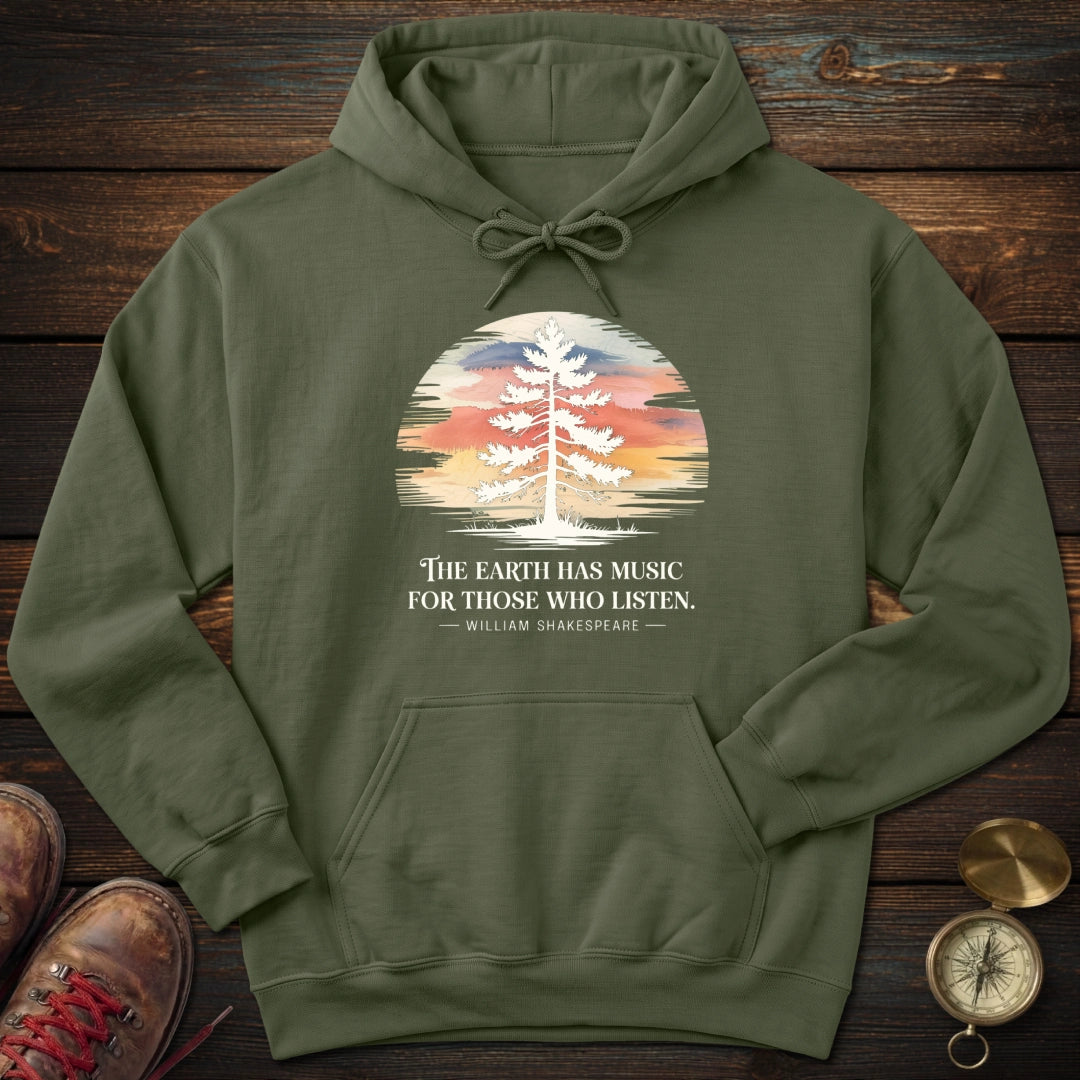 Earth Has Music Watercolor Hoodie