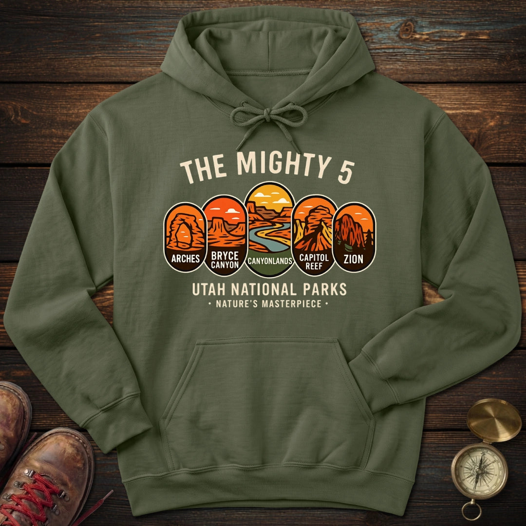 The Mighty 5 Park Badges Hoodie