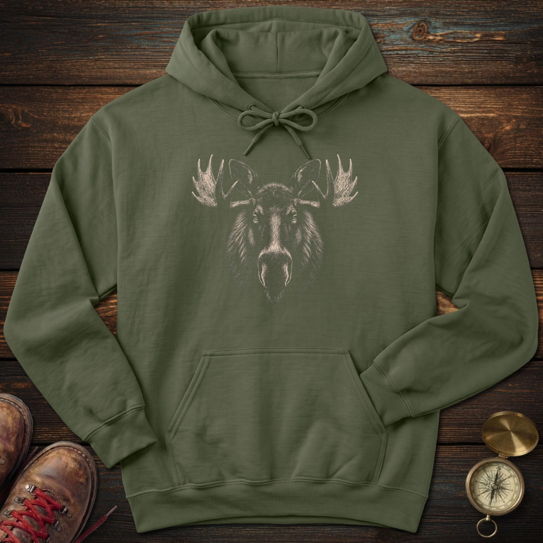 Moose Portrait Hoodie