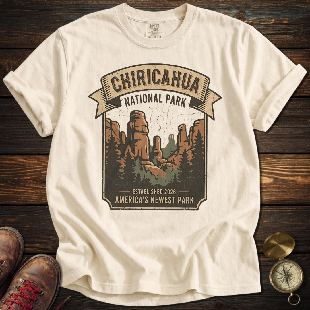 Chiricahua National Park Vintage Banner Badge T-Shirt - Ivory T-Shirt