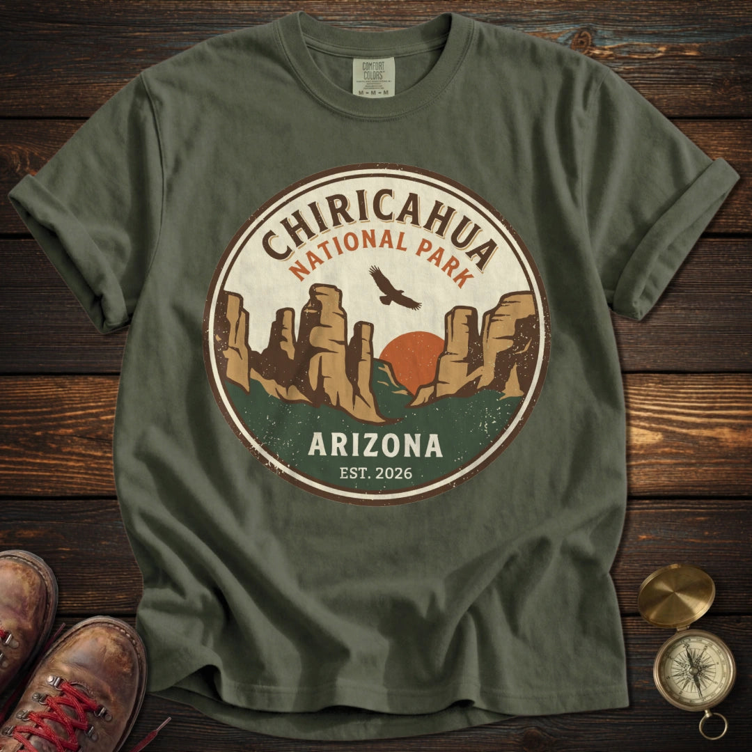 Chiricahua Pinnacles & Soaring Eagle T-Shirt - Moss T-Shirt