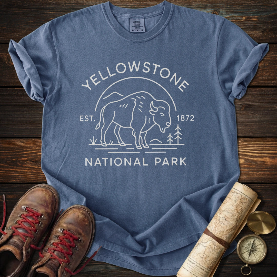 Minimalist Yellowstone Buffalo T-Shirt