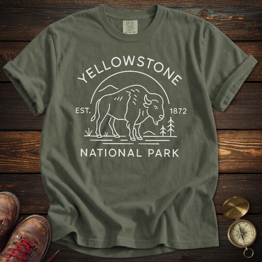 Minimalist Yellowstone Buffalo T-Shirt
