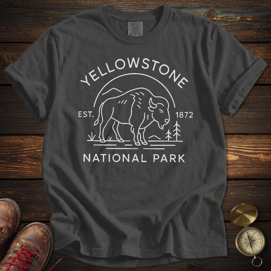 Minimalist Yellowstone Buffalo T-Shirt
