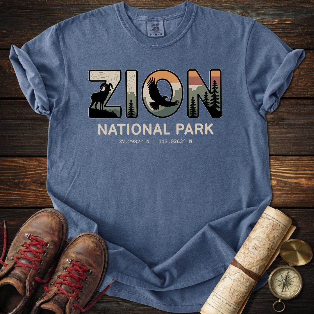 Zion National Park Coordinates T-Shirt