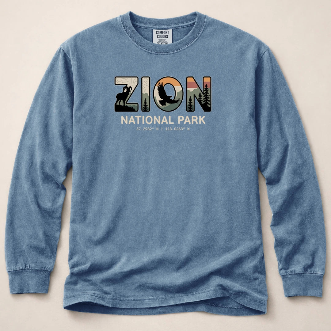 Zion Wildlife Graphic Long Sleeved T-Shirt