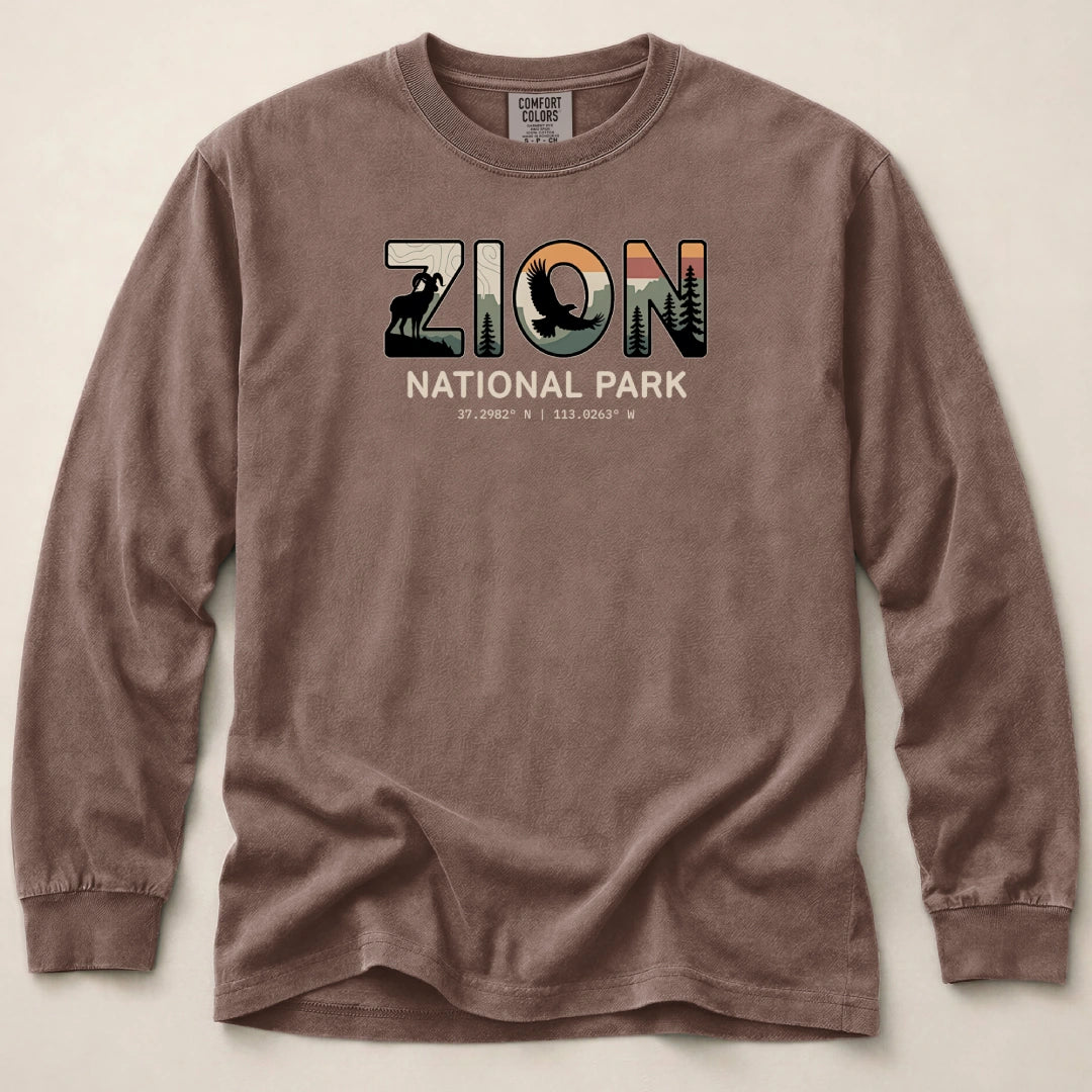 Zion Wildlife Graphic Long Sleeved T-Shirt