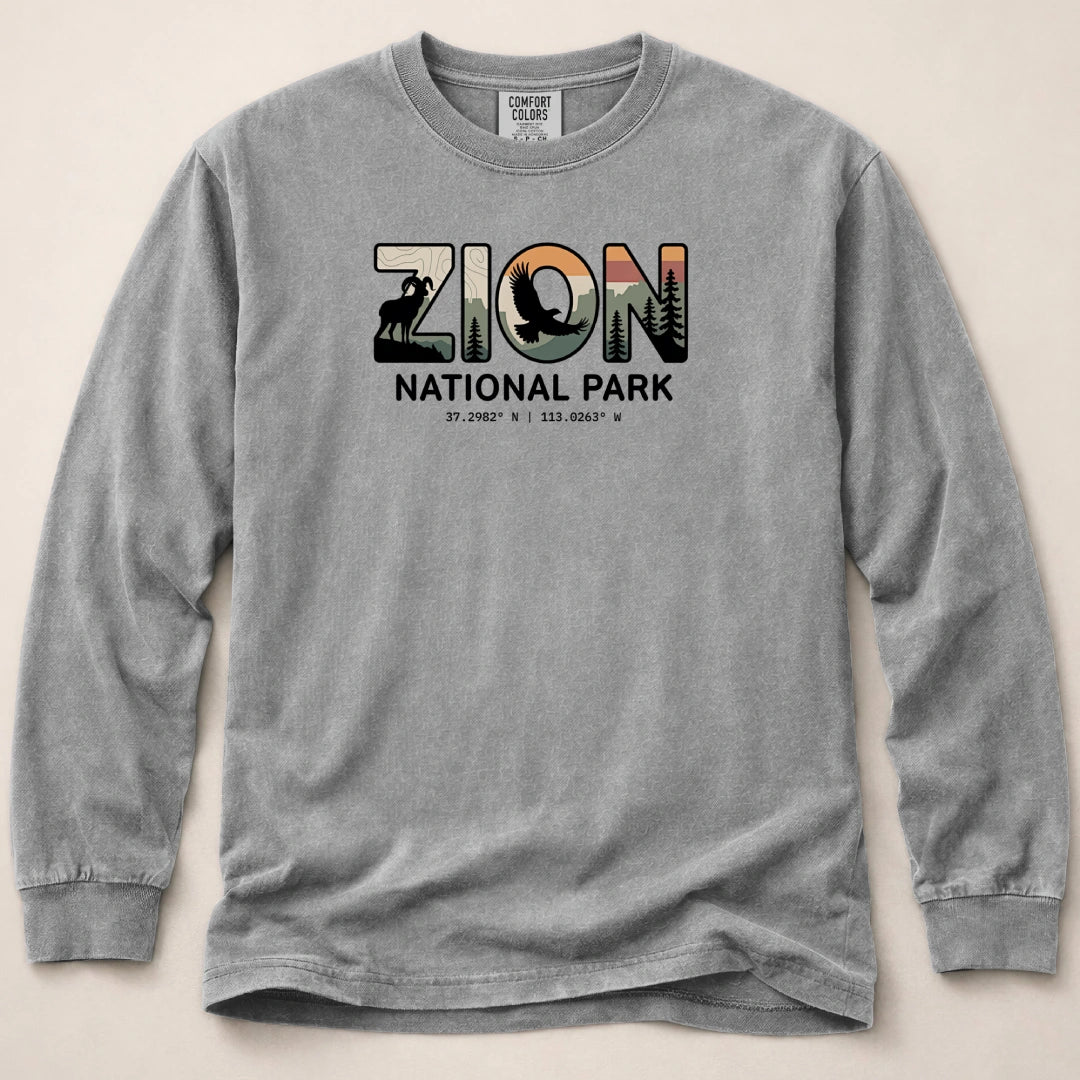 Zion Wildlife Graphic Long Sleeved T-Shirt